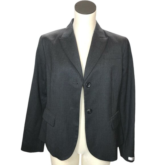 Pendleton Blazer Womens 12P Petite Gray Virgin Wool New Suit Jacket Lined Pocket - Picture 5 of 11